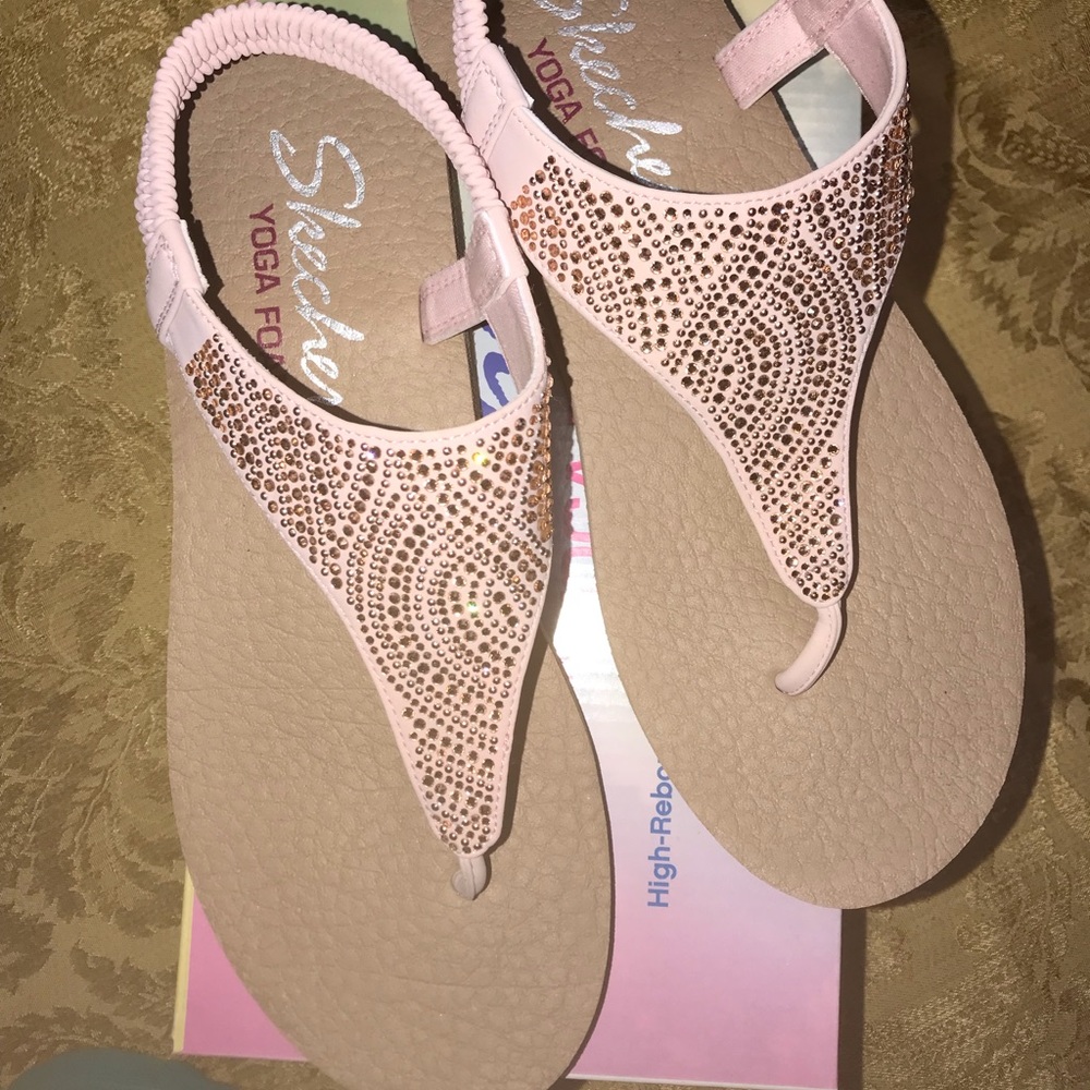 Skechers Yoga Meditation Women’s Sandals, Blush, 8